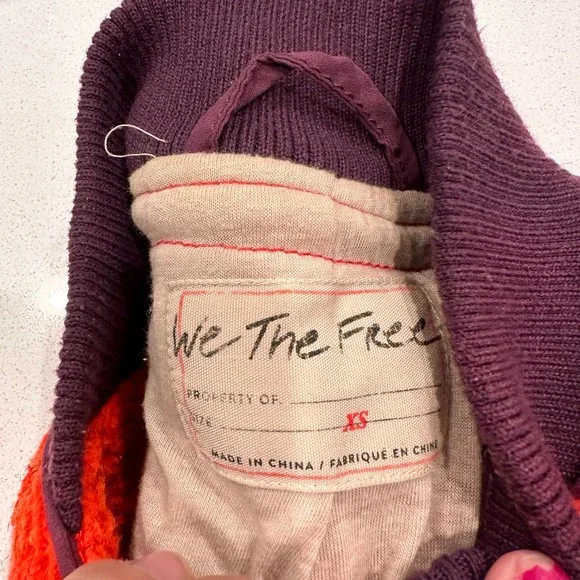 Free People Women's Rivington Sherpa Jacket Orange Purple sz XS - Picture 11 of 15
